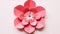 Handcrafted Pink Paper Flower With Detailed Design For Scrapbooking