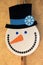 Handcrafted snowman with carrot nose that counts down to Christmas for kids