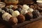 handcrafted truffle assortment with various flavors and shapes