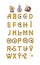 Handcrafted vector esoteric font and icon set.  Unusual alphabet.  Alchemy symbols collection.  Letters for mobile applications