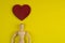 Handcrafted wooden man figure mannequin model dummy doll with with red heart