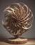 Handcrafted Wooden Sculpture with Swirling Patterns and Loops, generated with AI