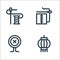 handcrafts line icons. linear set. quality vector line set such as chinese lantern, button, patchwork