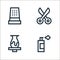 handcrafts line icons. linear set. quality vector line set such as paint spray, pottery, scissors