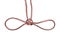 Handcuff knot tied on synthetic rope cut out