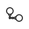 Handcuff, Police Equipment. Flat Vector Icon illustration. Simple black symbol on white background. Handcuff, Police Equipment