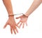 Handcuffed man and woman