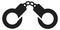 Handcuffs black icon. Arrest symbol. Criminal sign