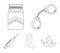 Handcuffs, cigarettes, AIDS tape, syringe. Drugs set collection icons in outline style vector symbol stock illustration