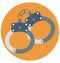 Handcuffs Color Isolated Vector Icon that easily can be modified and edit.