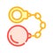 Handcuffs with core color icon vector illustration