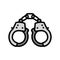 handcuffs crime color icon vector illustration