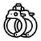 handcuffs crime line icon vector illustration