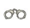 Handcuffs. Engraving vintage vector color illustration.