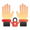 Handcuffs on hands flat icon. Arrest color icons in trendy flat style. Criminal gradient style design, designed for web