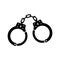 Handcuffs icon for detaining criminals isolated on white background. Outfit of a policeman. Element of police and prison