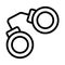 Handcuffs icon vector. Isolated contour symbol illustration