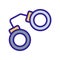 Handcuffs icon vector. Isolated contour symbol illustration