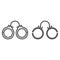 Handcuffs line and glyph icon, chain and lock, cuffs sign, vector graphics, a linear pattern on a white background.