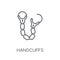 Handcuffs linear icon. Modern outline Handcuffs logo concept on
