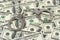 Handcuffs on money background