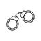 Handcuffs Outline Flat Icon on White