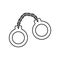 Handcuffs outline icon. Linear vector illustration