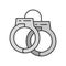 Handcuffs, police related vector icon, editable stroke