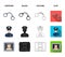 Handcuffs, policeman, prisoner, flashlight.Police set collection icons in cartoon,black,outline,flat style vector symbol