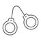 Handcuffs thin line icon, justice and law, chain sign, vector graphics, a linear pattern on a white background.