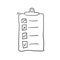 Handddrawn Clipboard icon design template doodle