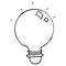 Handdrawing light bulb  black and white isolated.