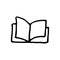 Handdrawn book doodle icon. Hand drawn black sketch. Sign symbol