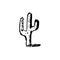 Handdrawn cactus doodle icon. Hand drawn black sketch. Sign symb