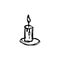 Handdrawn candle doodle icon. Hand drawn black sketch. Sign symb