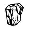 Handdrawn crystal doodle icon. Hand drawn black sketch. Sign symbol. Decoration element. White background. Isolated. Flat design.