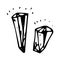 Handdrawn crystal doodle icon. Hand drawn black sketch. Sign symbol. Decoration element. White background. Isolated. Flat design.
