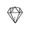 Handdrawn diamond doodle icon. Hand drawn black sketch. Sign sym