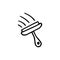Handdrawn doodle brush for washing windows icon. Hand drawn black sketch. Sign symbol. Decoration element. White background.