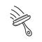 Handdrawn doodle brush for washing windows icon. Hand drawn black sketch. Sign symbol. Decoration element. White background.