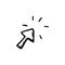 Handdrawn doodle click arrow icon. Hand drawn black sketch. Sign