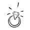 Handdrawn doodle diamond ring illustration cartoon style