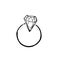 Handdrawn doodle diamond ring illustration cartoon style