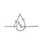 Handdrawn fire icon illustration with single line style