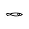 Handdrawn fish doodle icon. Hand drawn black sketch. Sign symbol