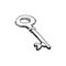 Handdrawn key doodle icon. Hand drawn black sketch. Sign symbol.