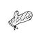 Handdrawn kitchen mitten doodle icon. Hand drawn black sketch. S