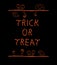 Handdrawn label with words Trick Or Treat. Vector
