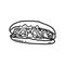 Handdrawn Mexican cuisine Outline Drawing Line Art