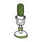 Handdrawn microphone doodle icon